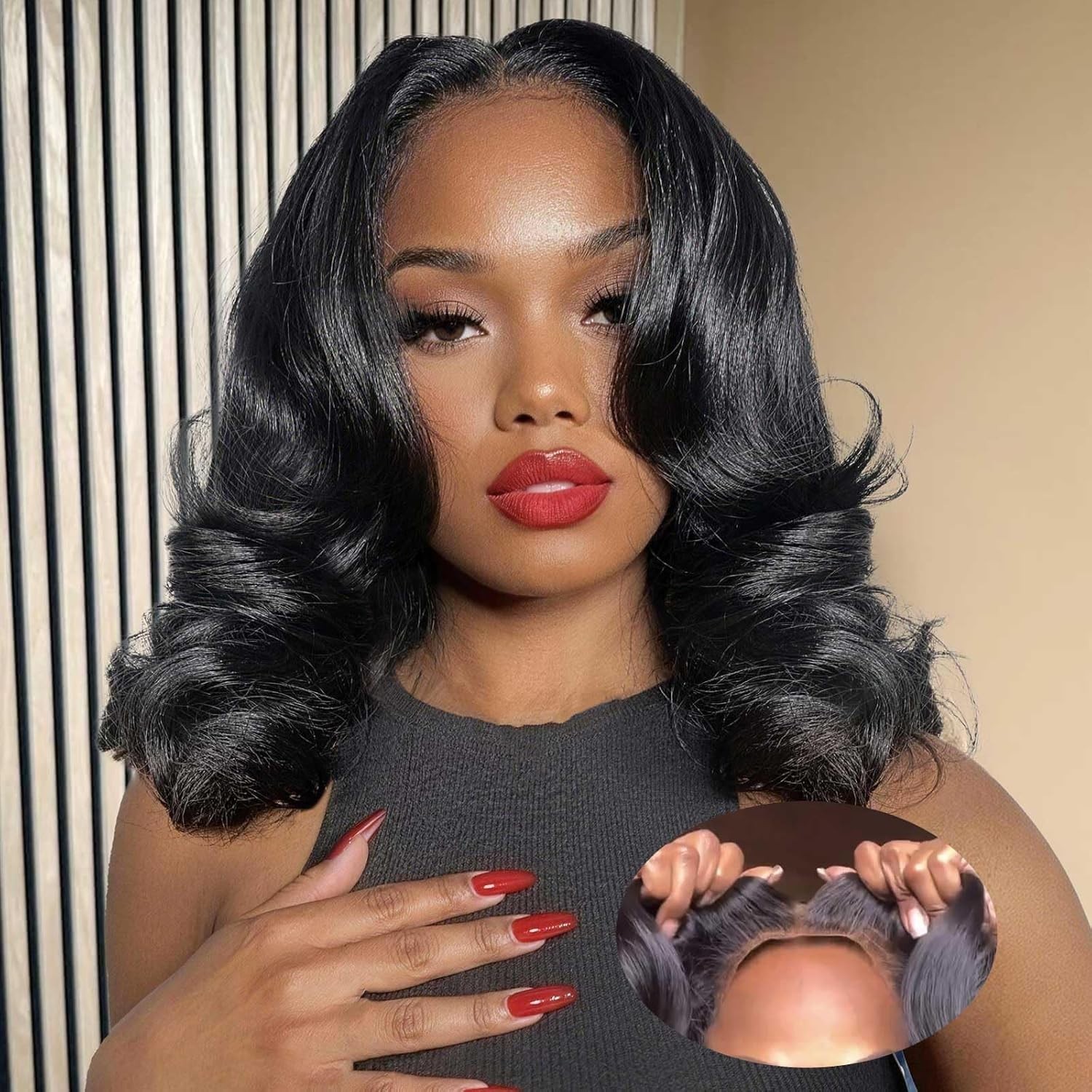 Glueless Wigs Human Hair Pre Plucked Pre Cut Body Wave4x4 Lace Front Wigs