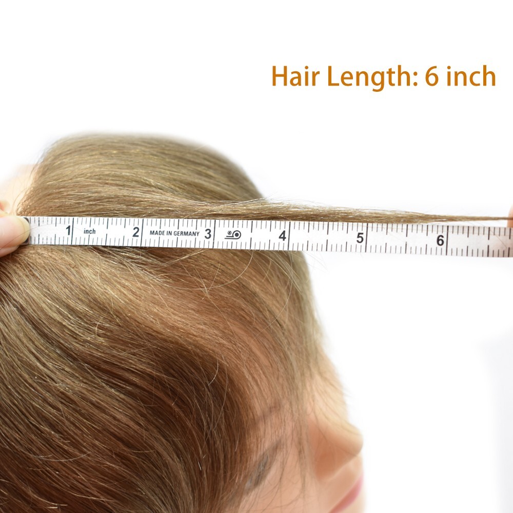 Mens Frontal Receding Hairline 100% Human Hairpiece Full Lace Forehead Hairline