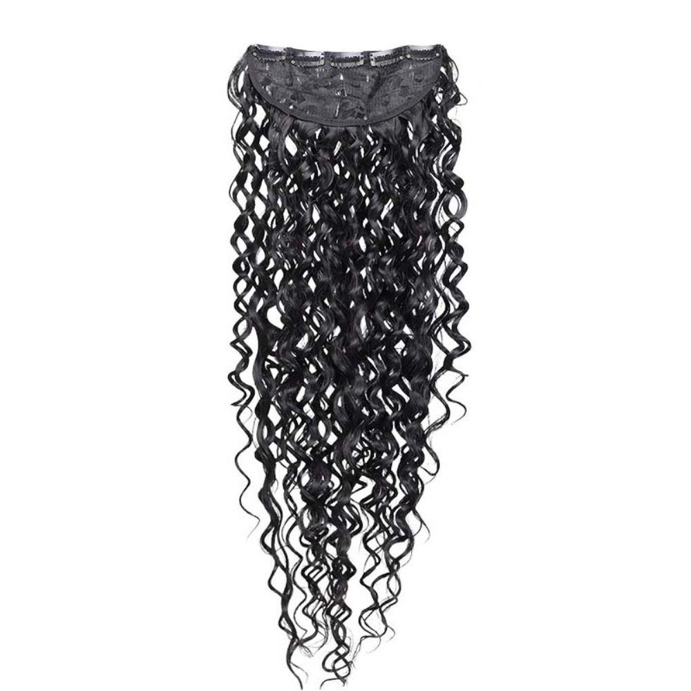Black Synthetic Hair Extensions Natural Long Curly Thick Hair Easy to Wear