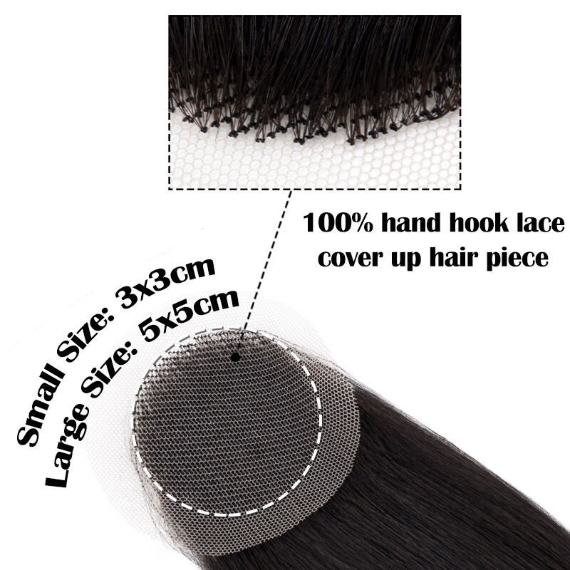Human Hair Patch Full Lace Cover-up Topper Hairpiece for Women’s Alopecia Areata