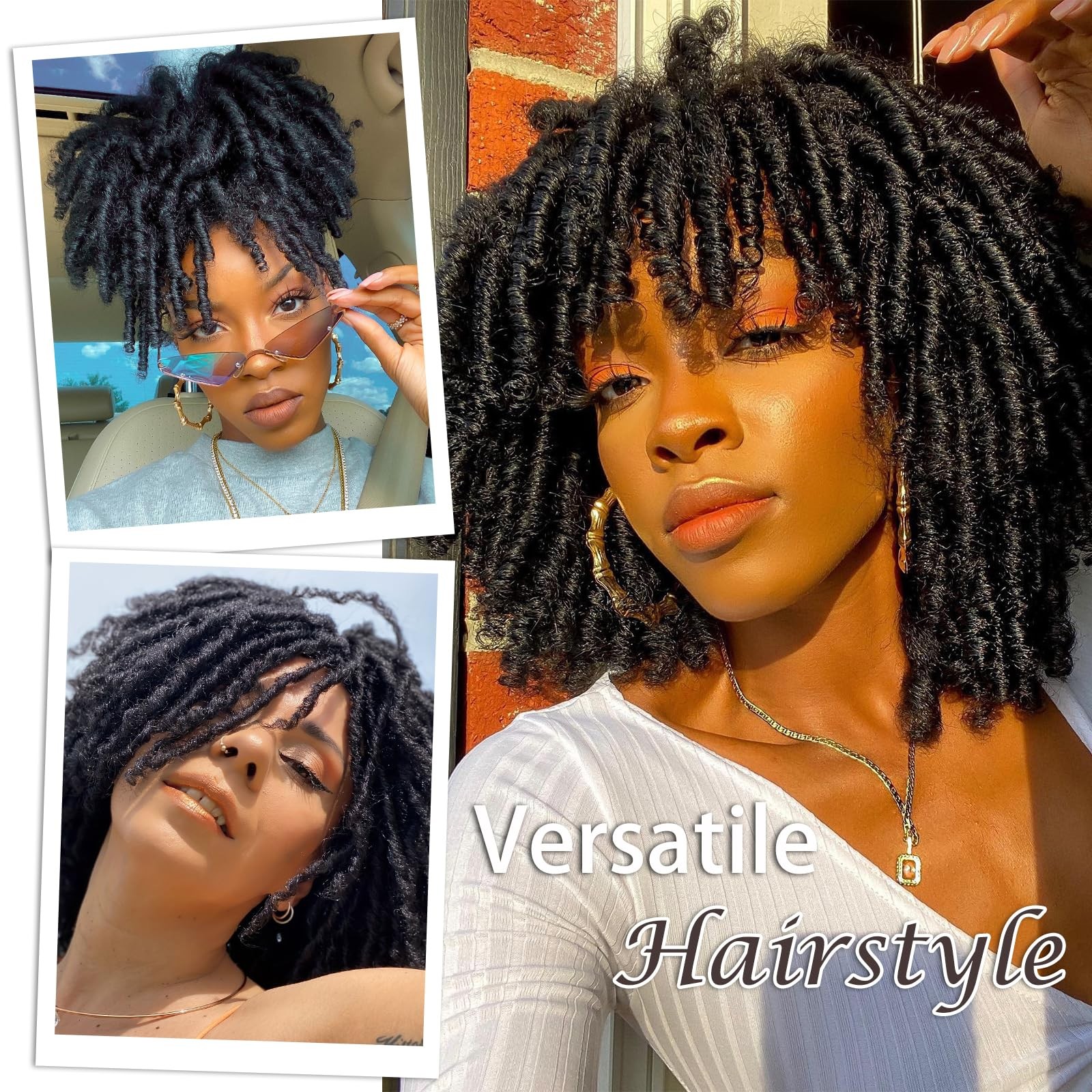 Dreadlock Wig 12 Inch Braided Wigs for Black Women & Men – Short Afro Glueless