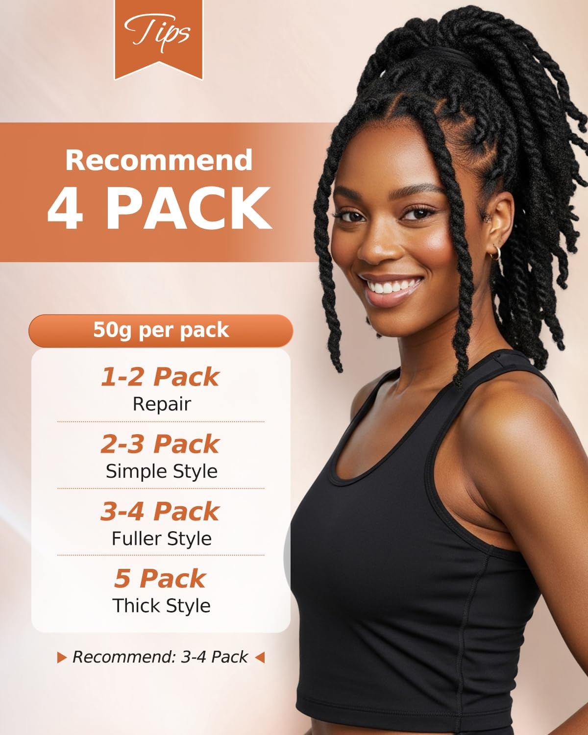 Beeos Afro Kinkys Bulk Human Hair Natural Black 4C Curly For Braids 50Gram