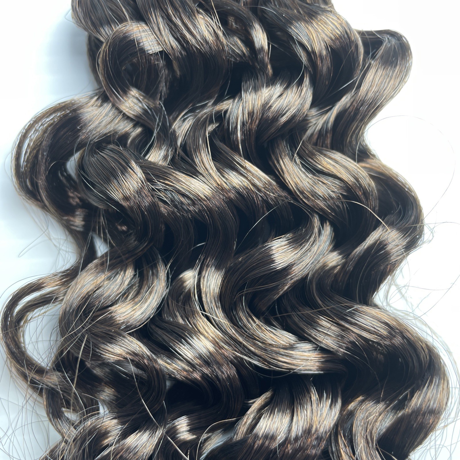 14 inch 6 pack curly crochet hair beach curl water wave Ombre Brown + Hoop