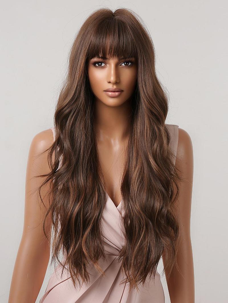 Long Curly Wavy Wigs for Women,26 Inch Natural Gorgeous Easy To Wear Fluffy Wigs