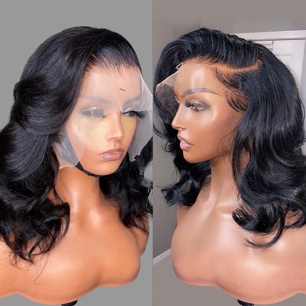 Body Wave Short Bob Wig 5×1 T Part Wig Deep Wave Frontal Wig Human Hair Wigs