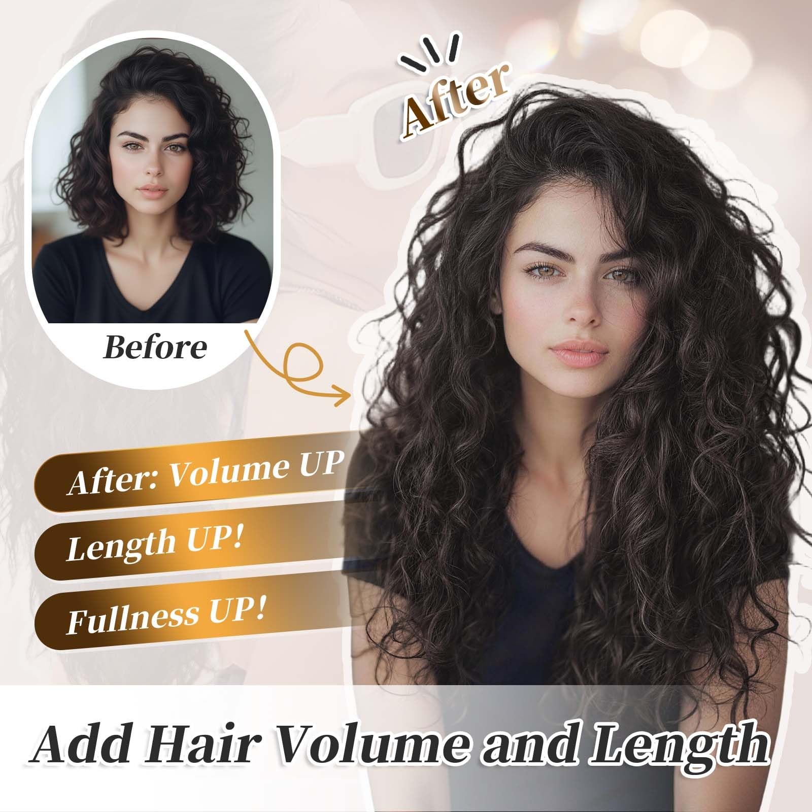 Clip in Hair Extensions 4 PCS, 16 Inch Short Wavy Curly Clip on Hair Extensio…
