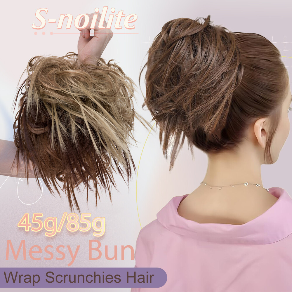 LARGE Real Thick Messy Bun Hair Piece Scrunchie Updo Wrap Extensions as Human US
