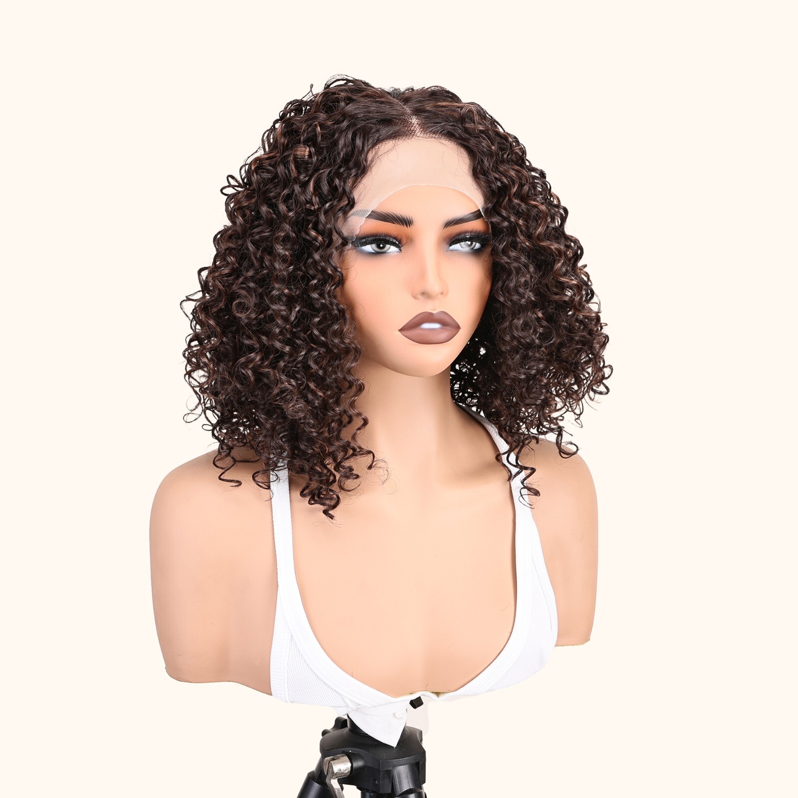Easy-to-Wear Black Afro Curly Synthetic Wig for Women High-Density