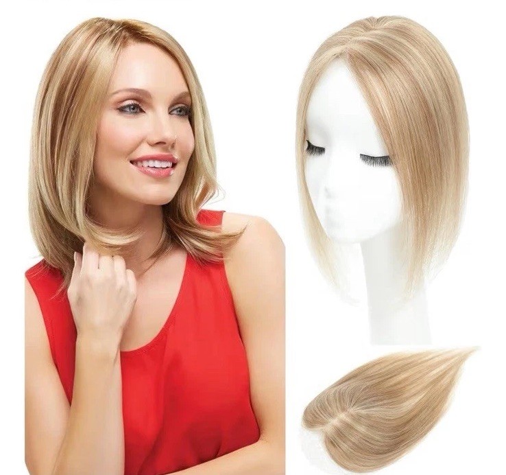 Aimeolyn 12 Inch Human Hair Topper Blonde Brand New In Box Snap In