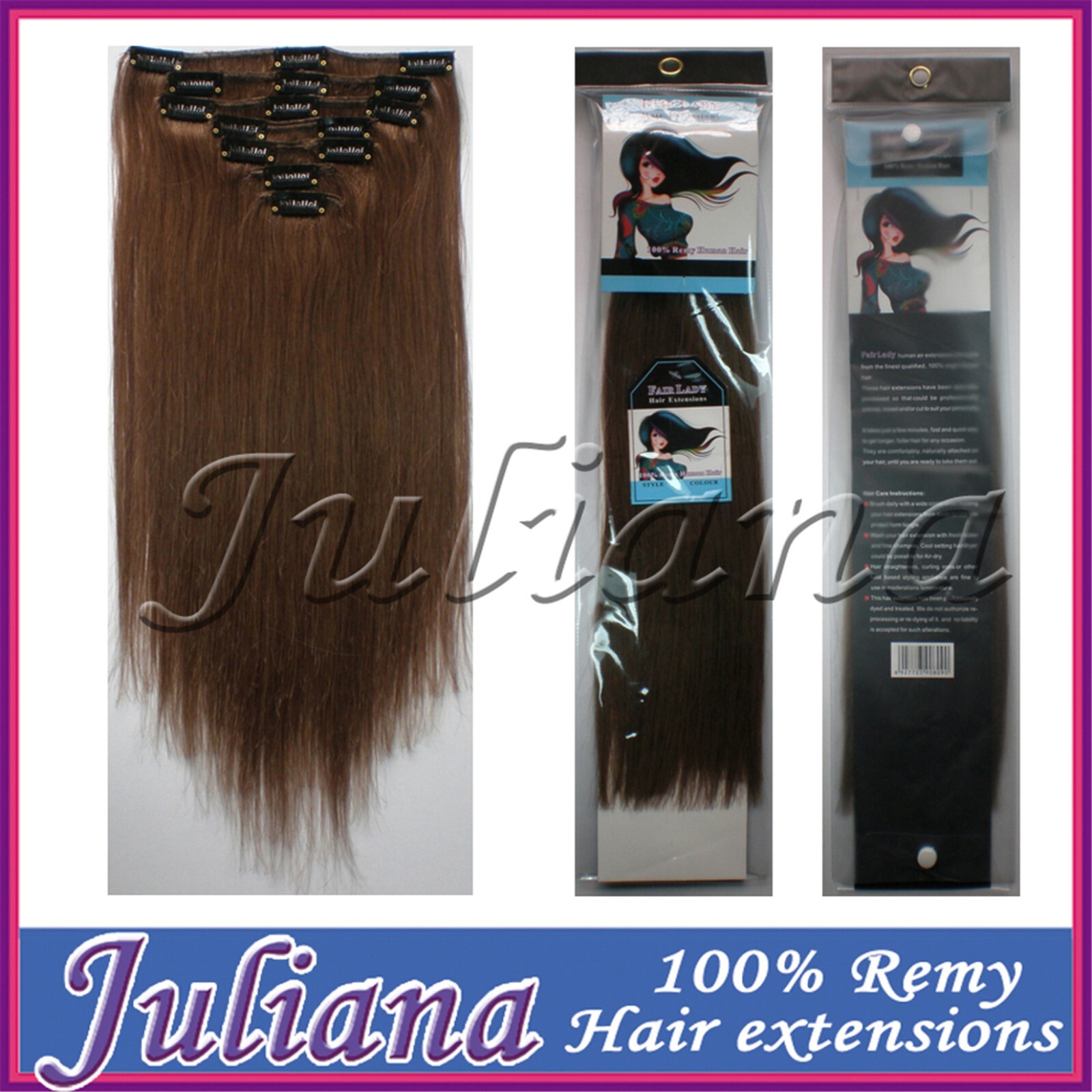 10PCS 190g Clip In 100%Real Human Hair Extension Double Weft Full Head Any Color