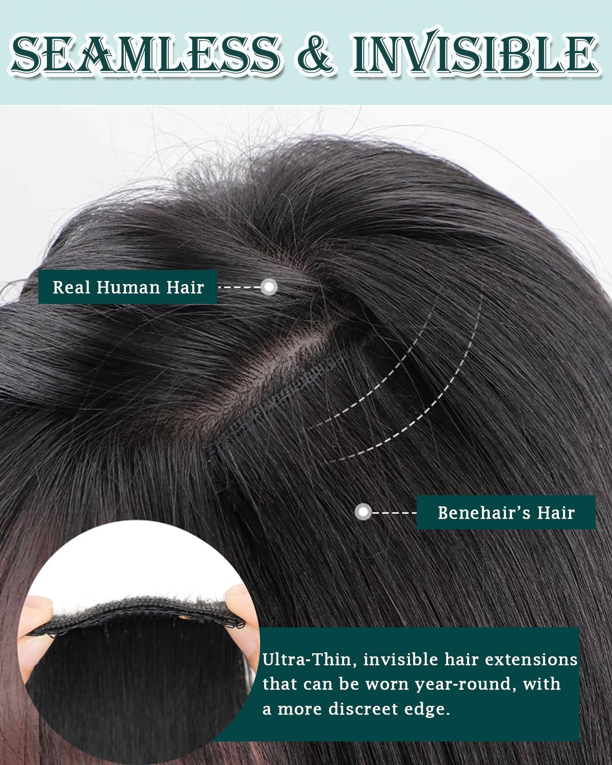 Benehair 6 Pcs Clip In Short Hair Extensions 100 Real Human Hair For Women