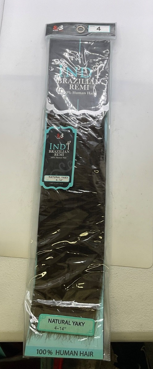 Bobbi Boss Indi Brazilian Remi 100% Human Hair Natural Yaky 14″ Color 4, 1 pack