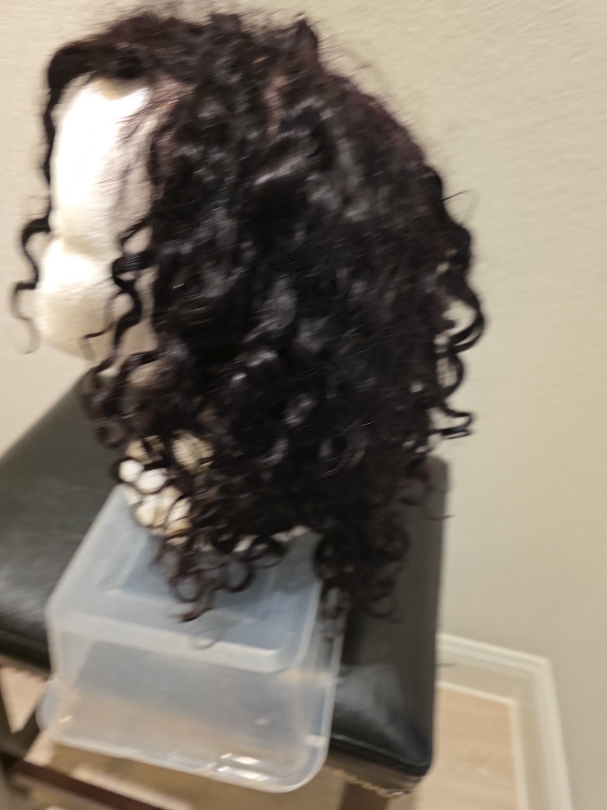 Lace Frontal Black Human Hair Curly Medium Length Wig