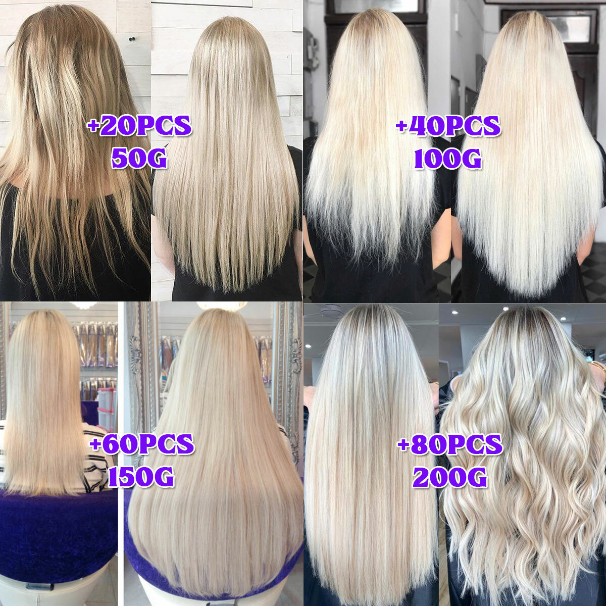 CLEARANCE Tape In Remy Human Hair Extensions Skin Weft Real Hair FULL HEAD Ombre