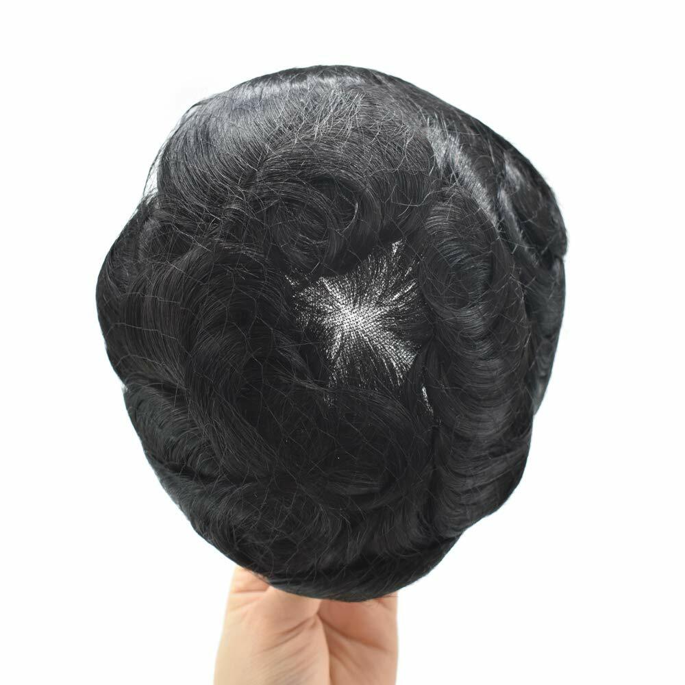 Super Thin Skin Mens Toupee Hairpiece Invisible Poly PU Hair Systems Replacement