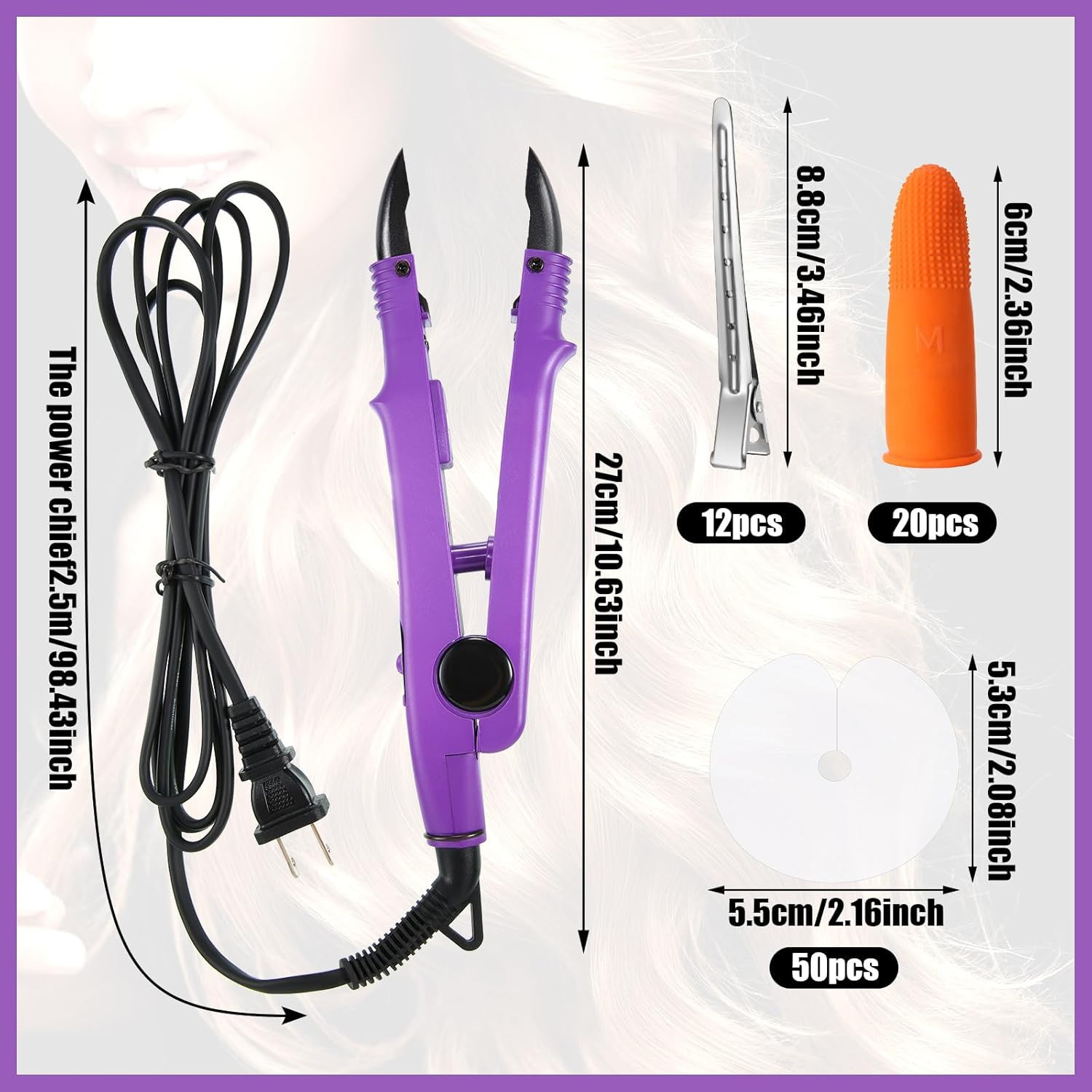 Lothee Fusion Hair Extension Heat Iron with Keratin Beads, Fusion Glue Protector