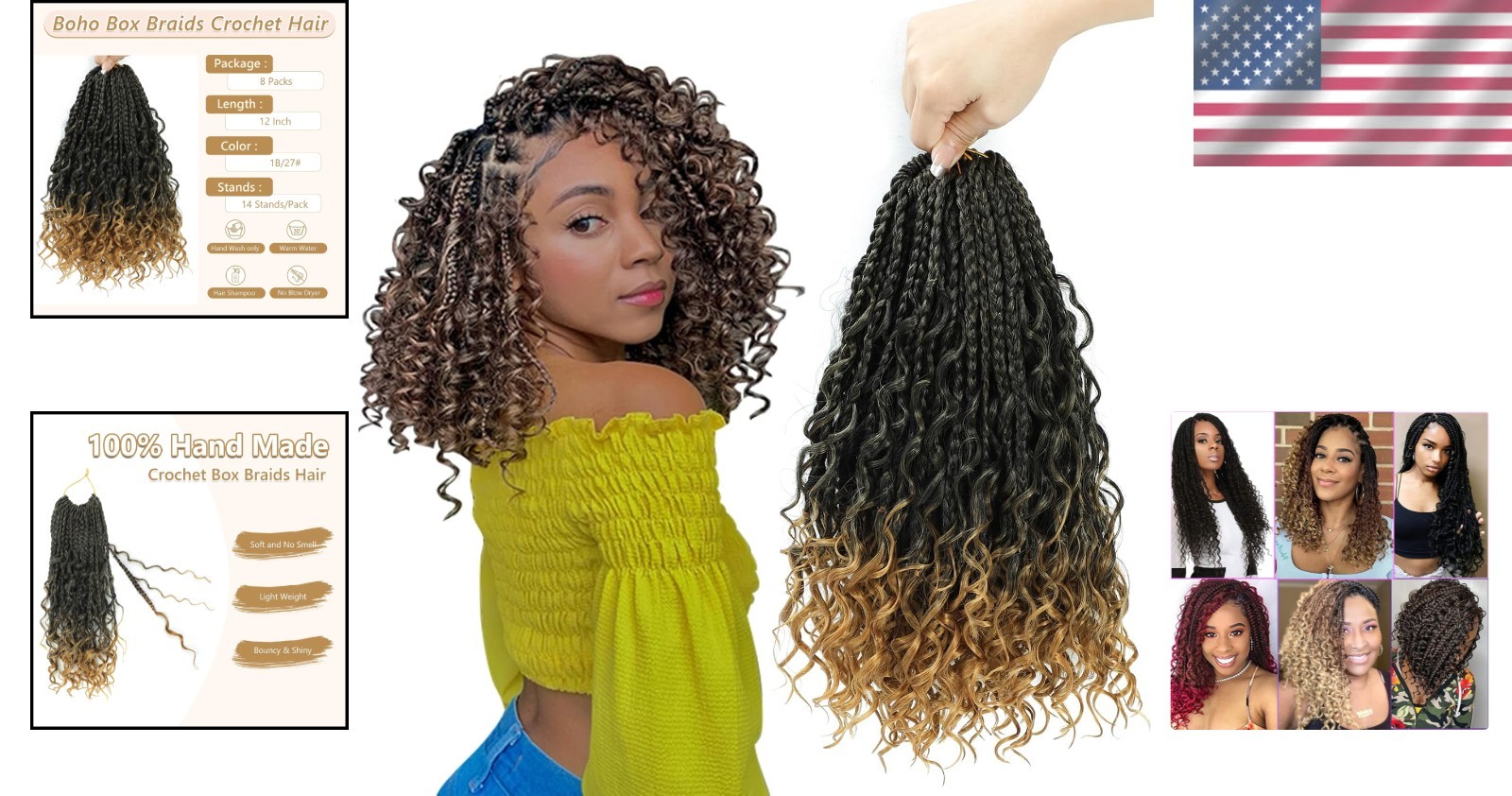 Tight & Silky Goddess Box Braids Crochet Hair – 8 Packs