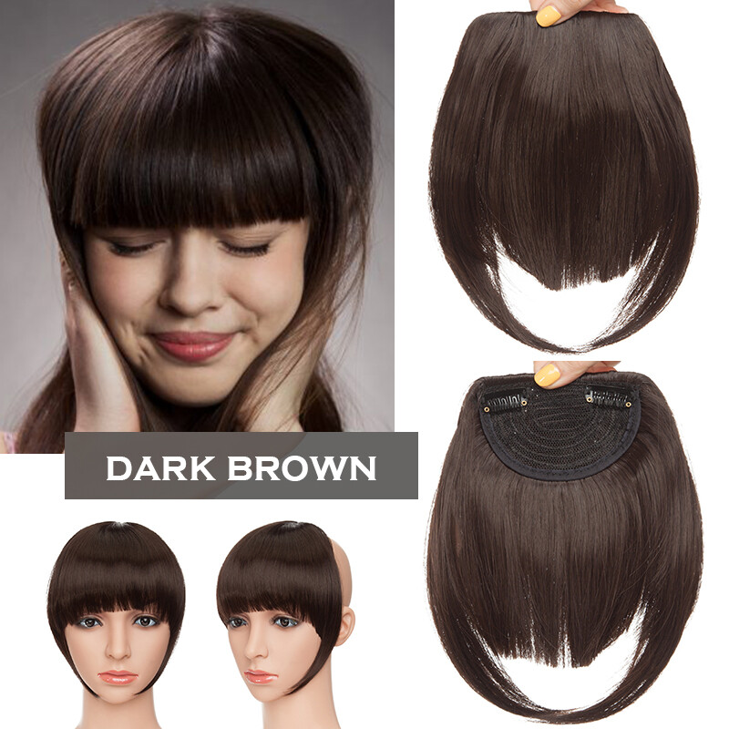 Natural Air Fringe Bangs Clip In Hair Extension One Piece Real Thick as Human