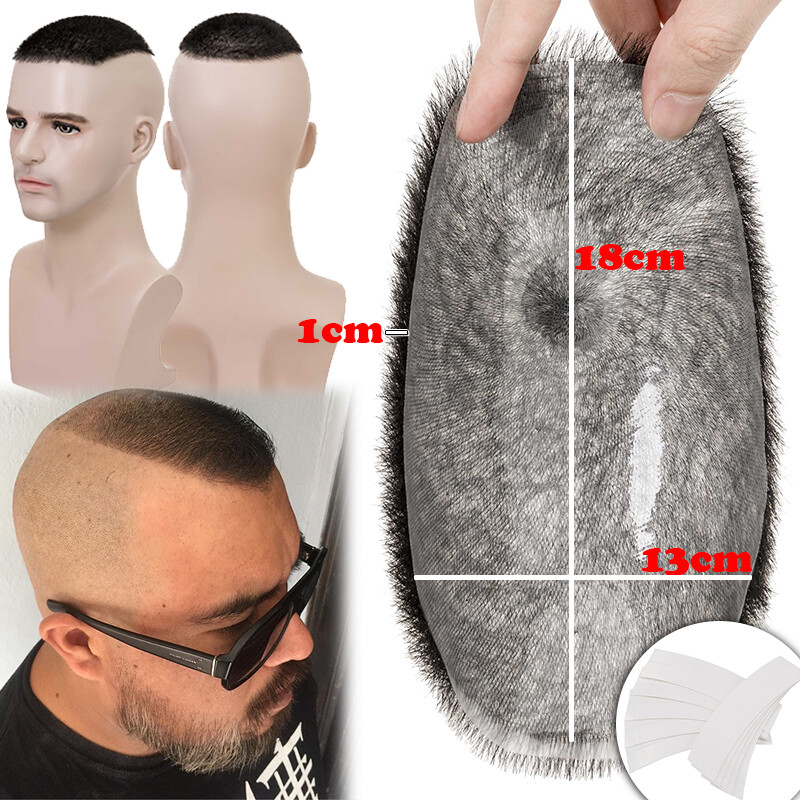 Men Toupee 100% Remy Human Hair Piece Toupee Thin Skin PU Buzz Cut Hairpiece Wig