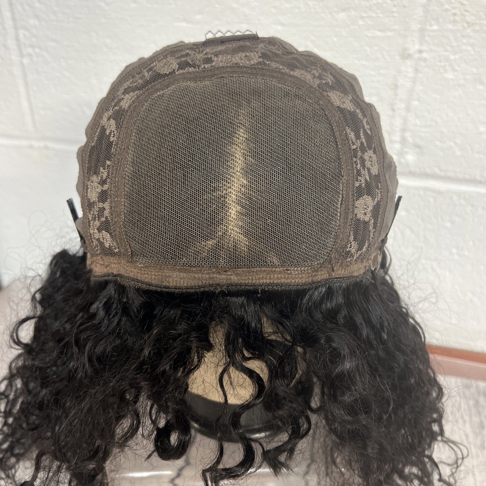 Curly Human Hair Wig with Bangs for Black Women 4×4 HD Lace Closure Wigs 20”