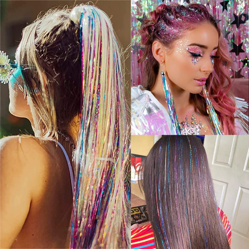 Hair Tinsel Kit, 18 Colors 48 Inches, Fairy 18 colors kit
