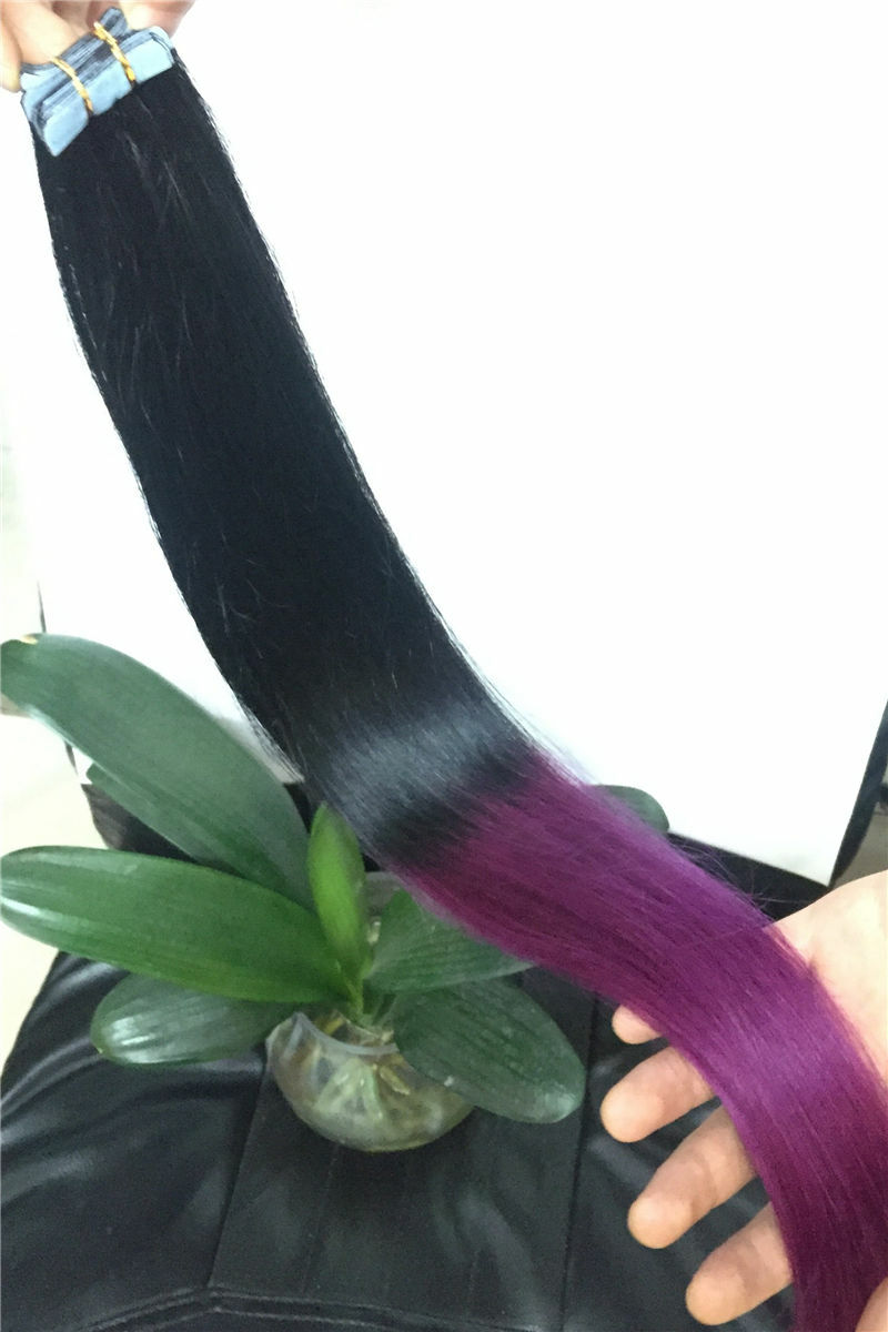 Invisible Tape In Hair Extensions 100% Real Human Hair Highlight Fashion Hair
