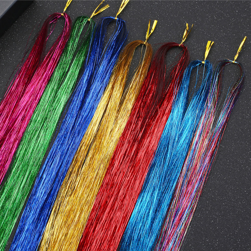 Hair tinsel 450 Strands Holographic Sparkle Extensions Glitter Women Dazzles