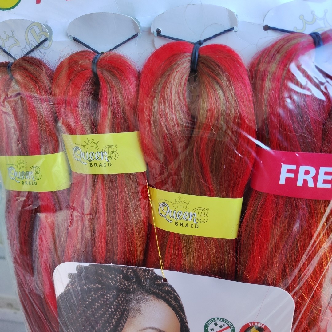 Queen B 3+1 Value Pack Pre-Stretched Braid Hair 50″ Multipack Spicy Ginger