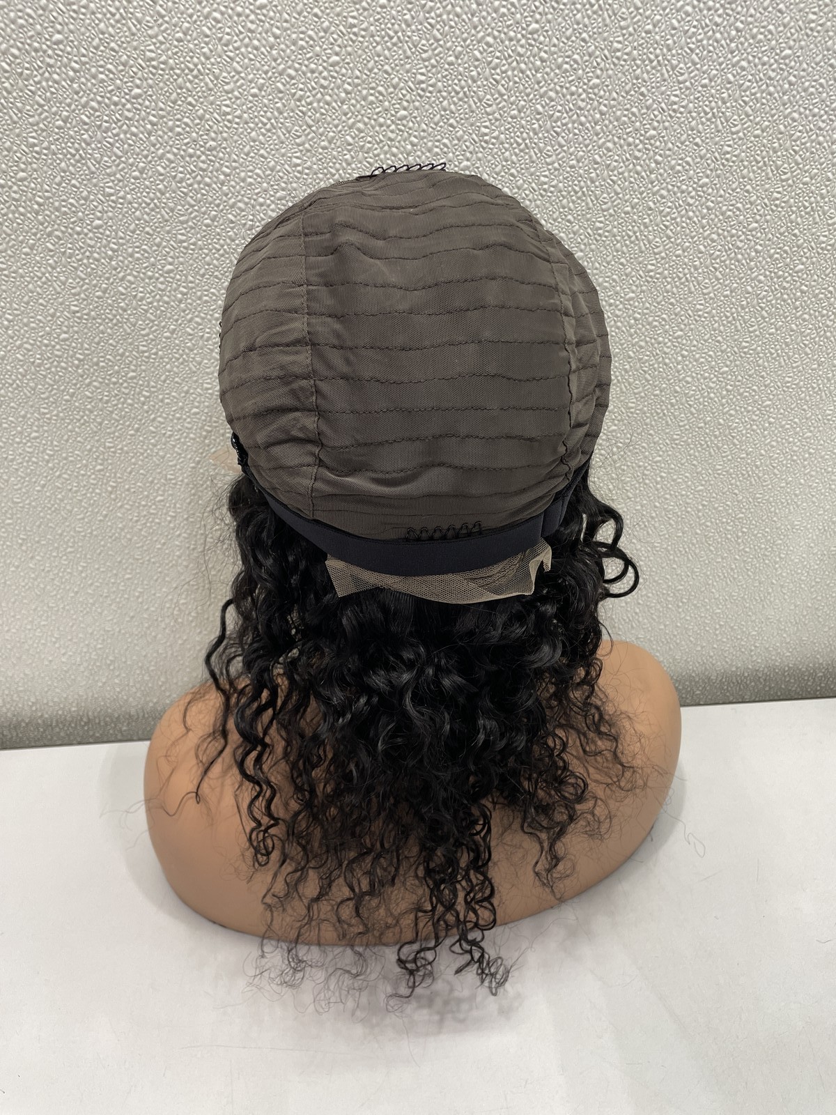 Natural Black Curly Human Hair Blend 13×4 Lace Front Wig, 16″