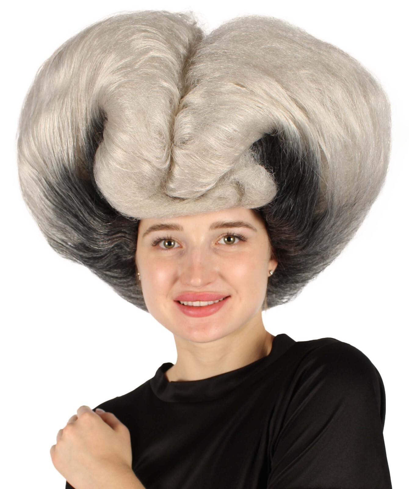 Adult Unisex Drag Queen Grey-black Bouffant Wig | Non-flammable Syntheti HW-7040
