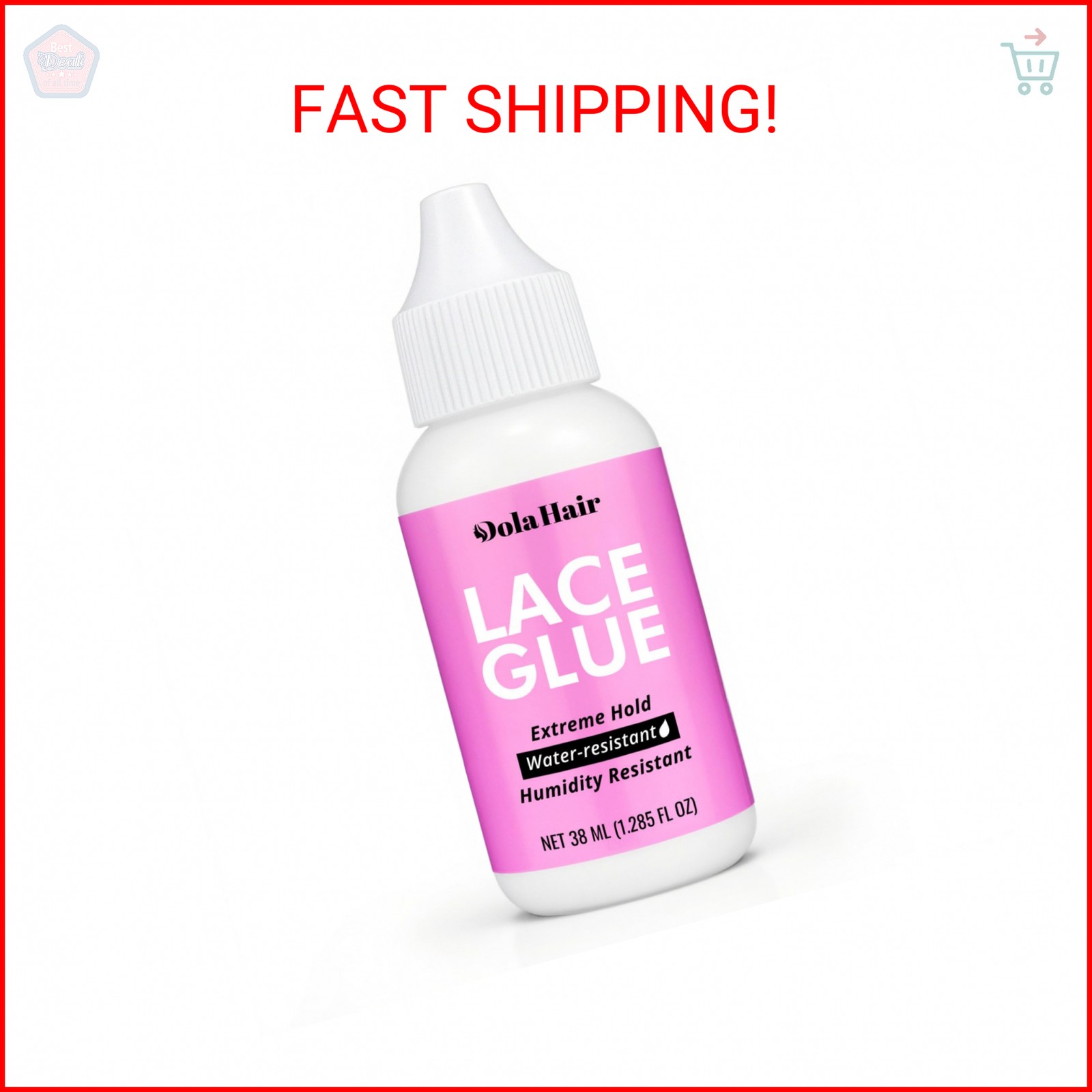 Dolahair Extreme Hold Lace Glue for Wigs, Waterproof, Invisible Bonding, 1.285 O