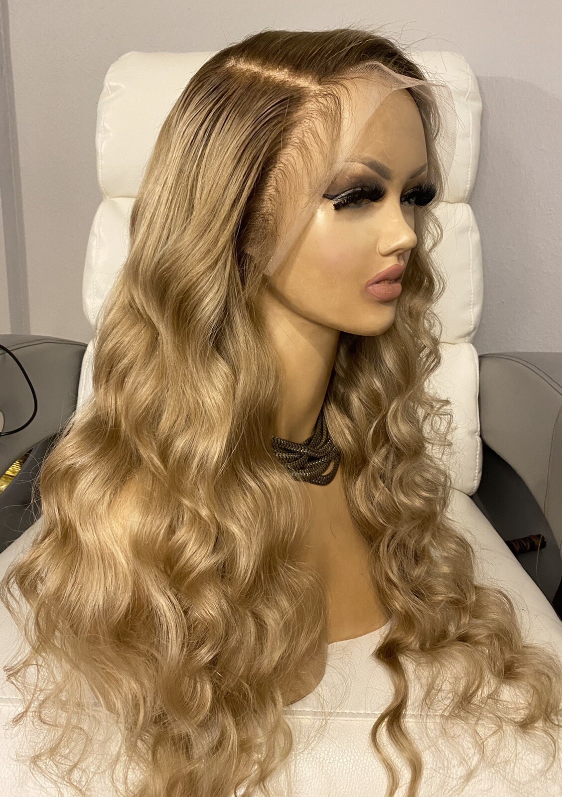 Custom Ombre Blonde Lace Wig 24 Inches 13×4 Lace Front Human Hair Wigs