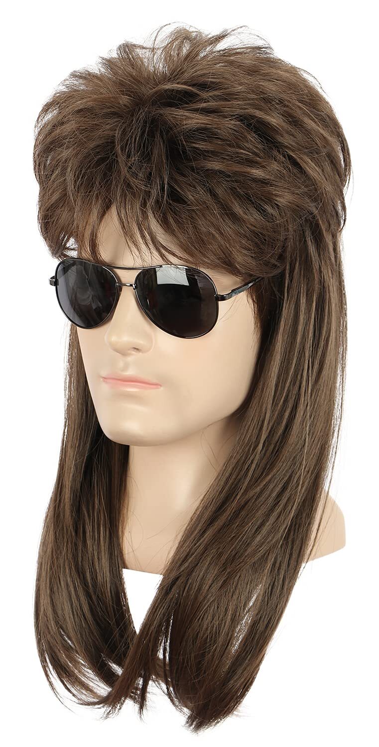 Adult Long Rock Star Wig Halloween Cosplay Wig Mullet Wig Heat Resistant Wigs