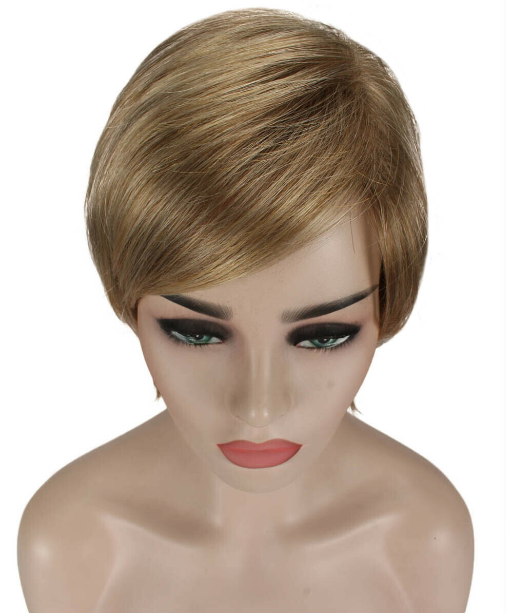 Ingrid – Srraight Kanekalon Synthetic Fiber Full Wig, 3.25 – 5.75 in, Ash Blonde