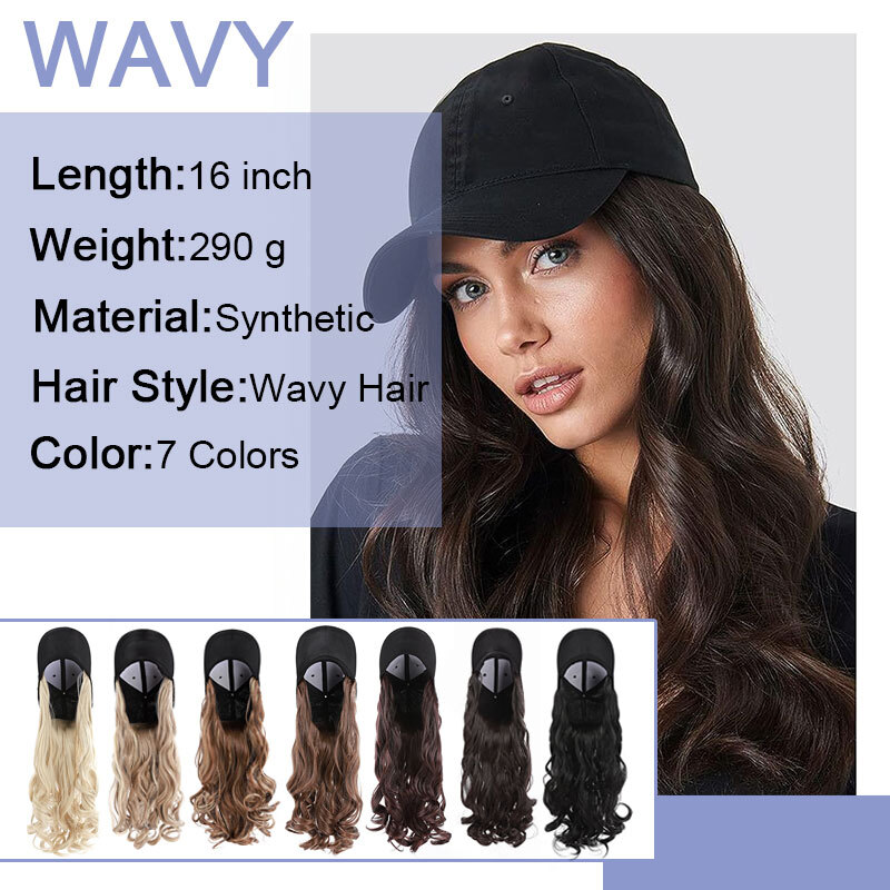 Cap with Hair Attached For Women Wig Hat with Hair Short Bob Style Synthetic US