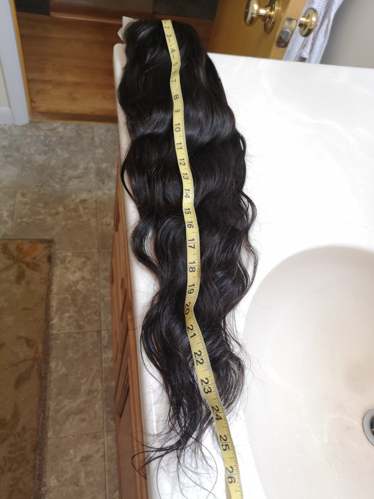 Custom High Quality Sexy 22”Human Hair 4×4 Swiss Front Lace Wig 1B