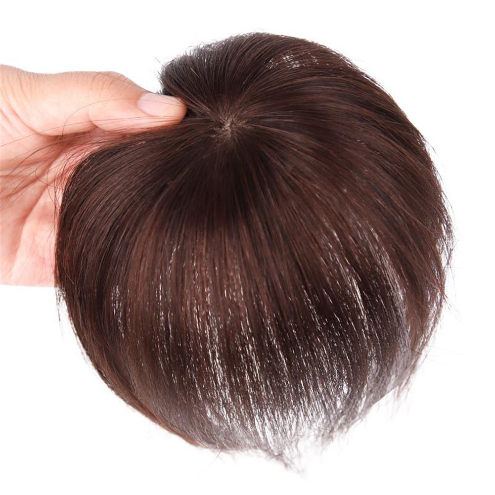 100% Real Human Hair Clip in Short Thin Hair For Men Hair Bangs Replacement