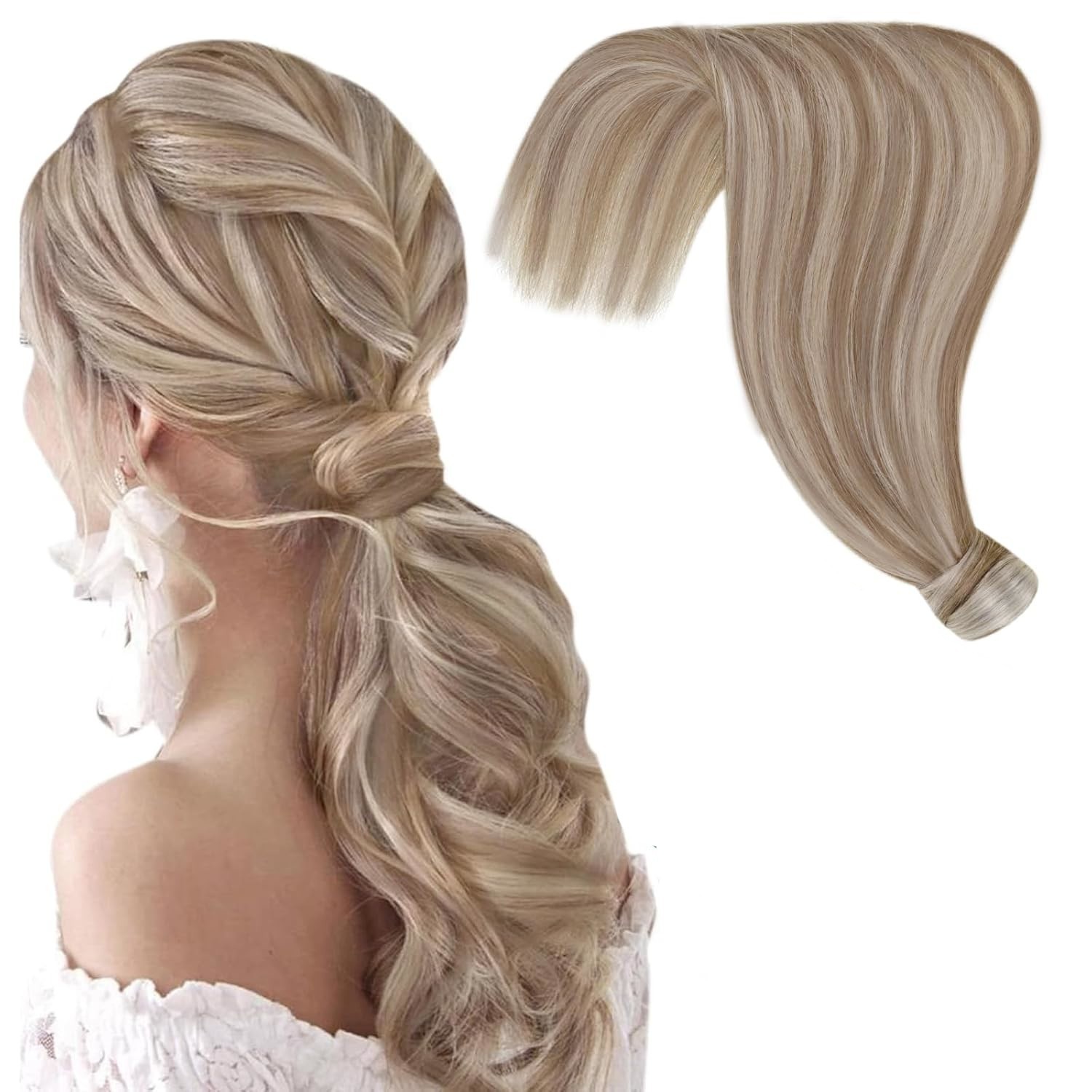 Easyouth PONYTAIL 14in Light Brown Highlights Blonde Hair Extensions – PY_P8-60