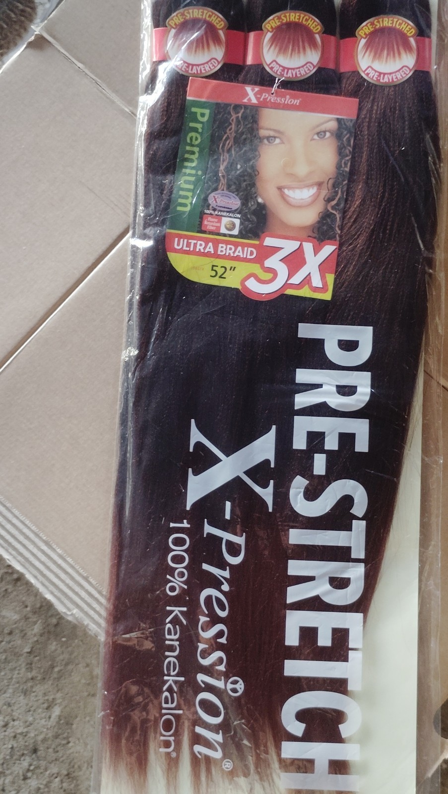 X-Pression 3X Pre-Stretched Kanekalon Braid Dark Brown 52 in