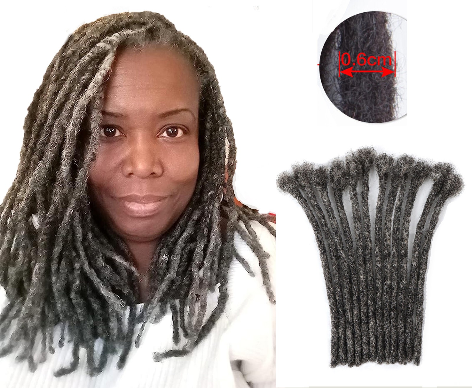 8″ Dreadlocks 100% Human Hair Extension Handmade Jamaican Braided Dread-Sale