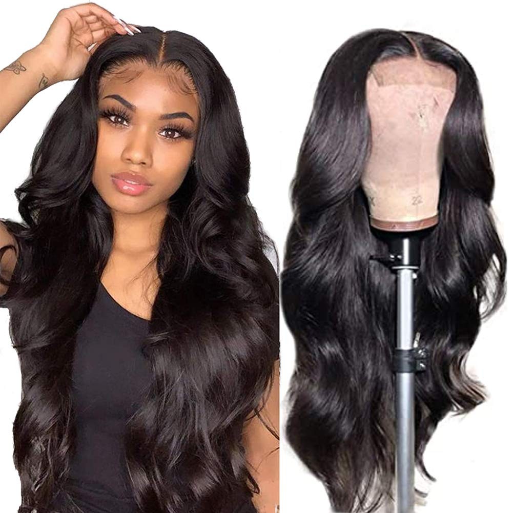 Body Wave Lace Front Wigs Human Hair Pre Plucked Bleached Knots, 150 Density