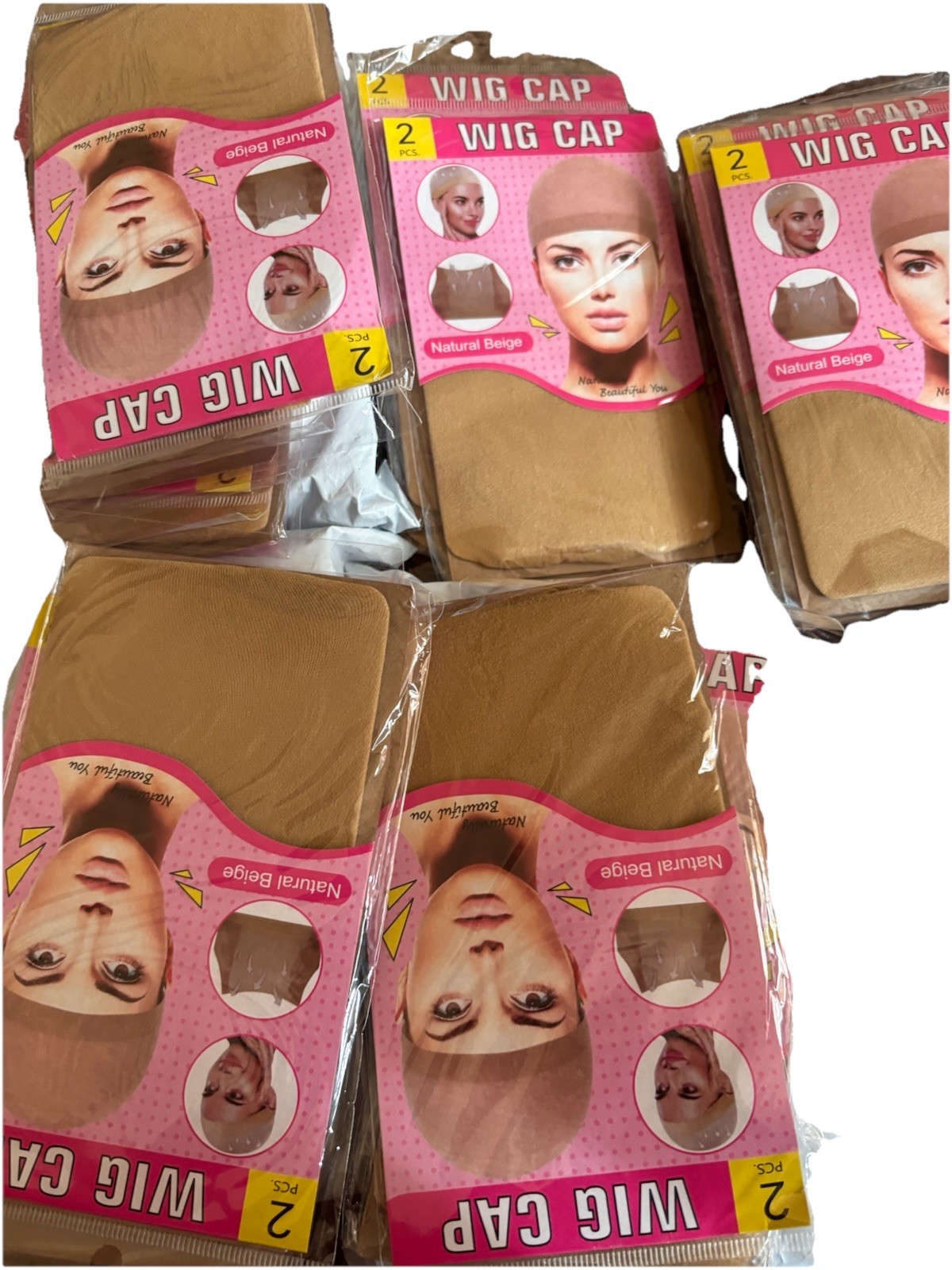 Wig Caps 96 Pcs Brown Stocking Caps for Wigs Beige Wig Cap One Size Fit All