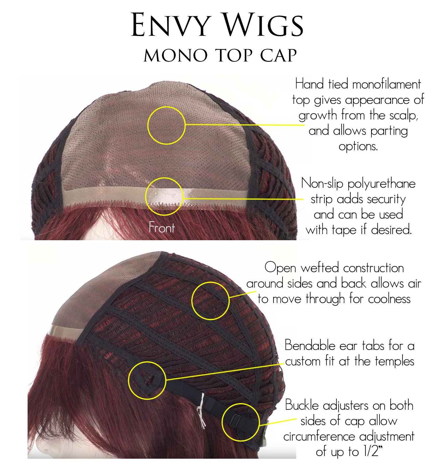 CARLEY Wig by ENVY, *ALL COLORS!* Mono Top, BEST SELLER! NEW!