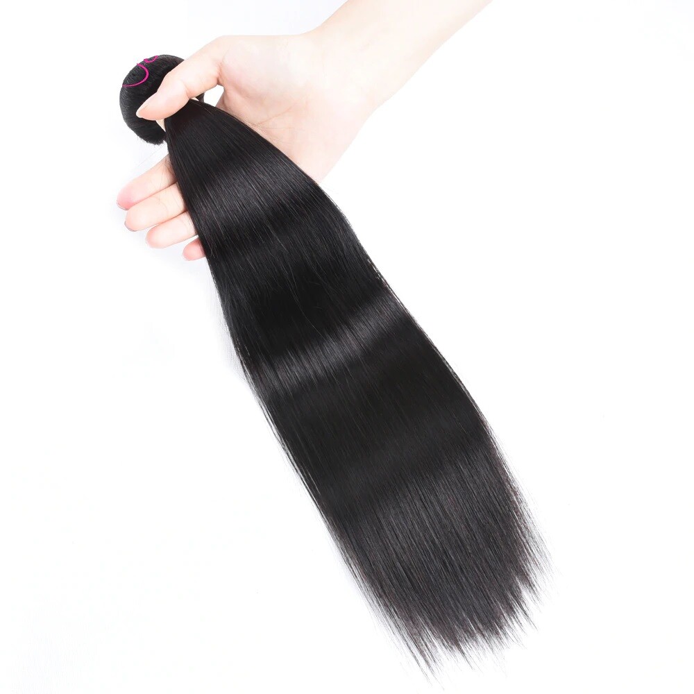 Brazilian Straight off Black #1B 100 Human Hair 1 bundle and 3 bundles deal