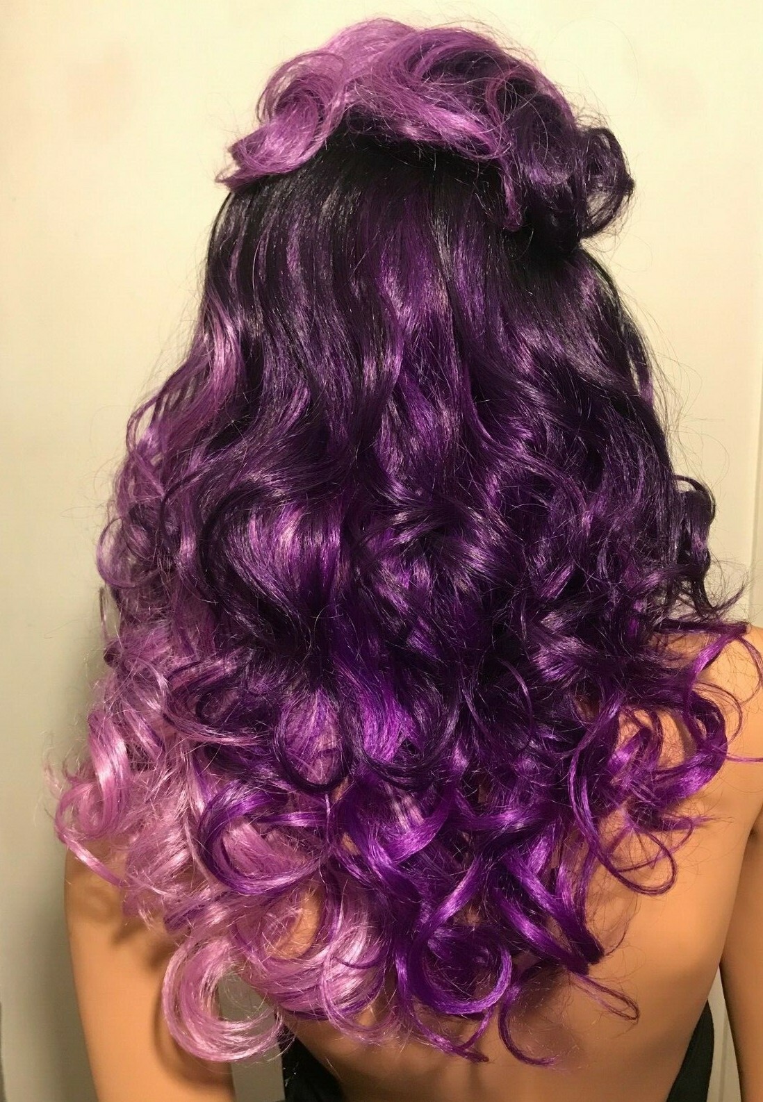 NWT Sis Hand Tied Full Circle Part Long Curly Multi Color Ombre Lace Front
