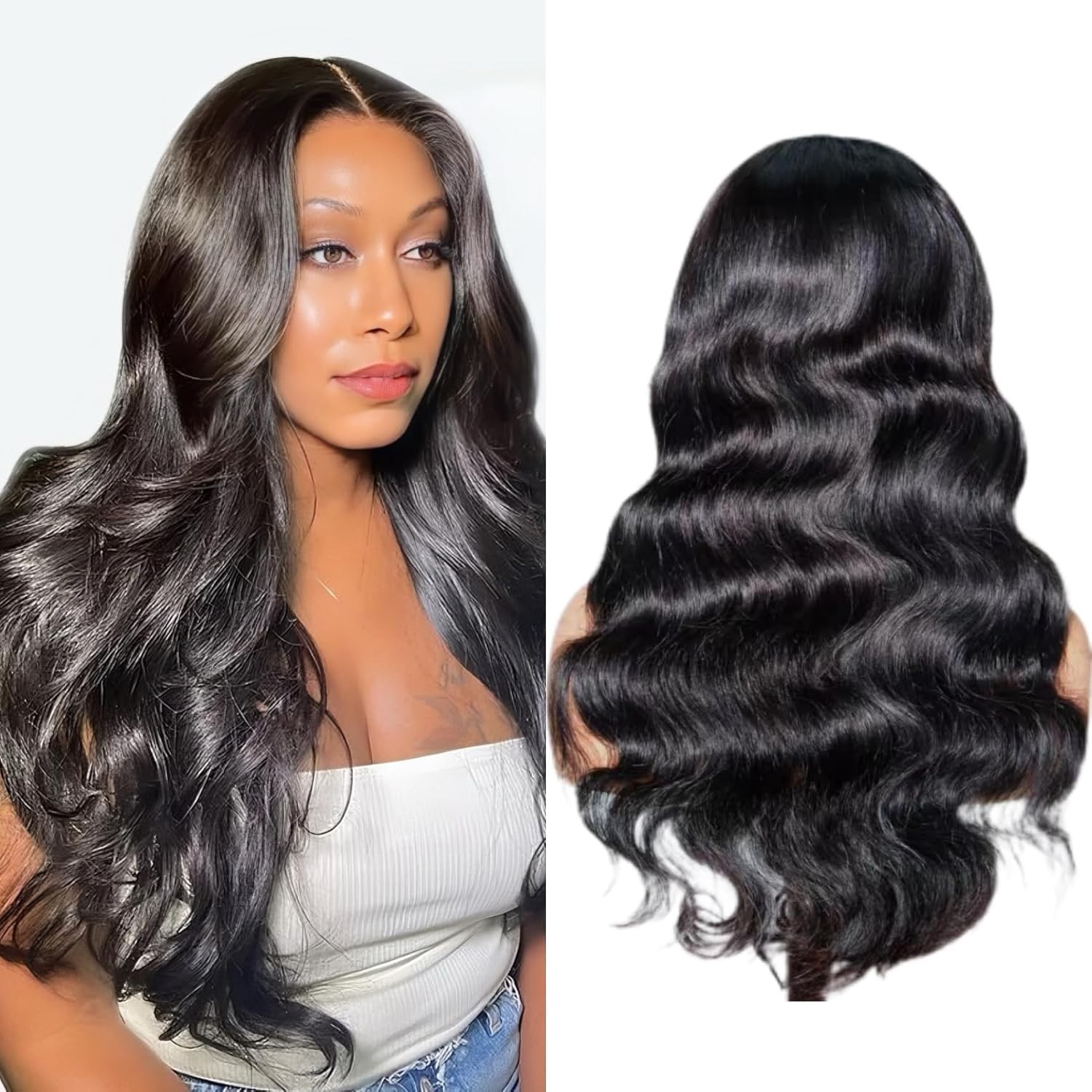 U Part Human Hair Wig Body Wave Brazilian Virgin Hair Glueless Wigs Human Hair