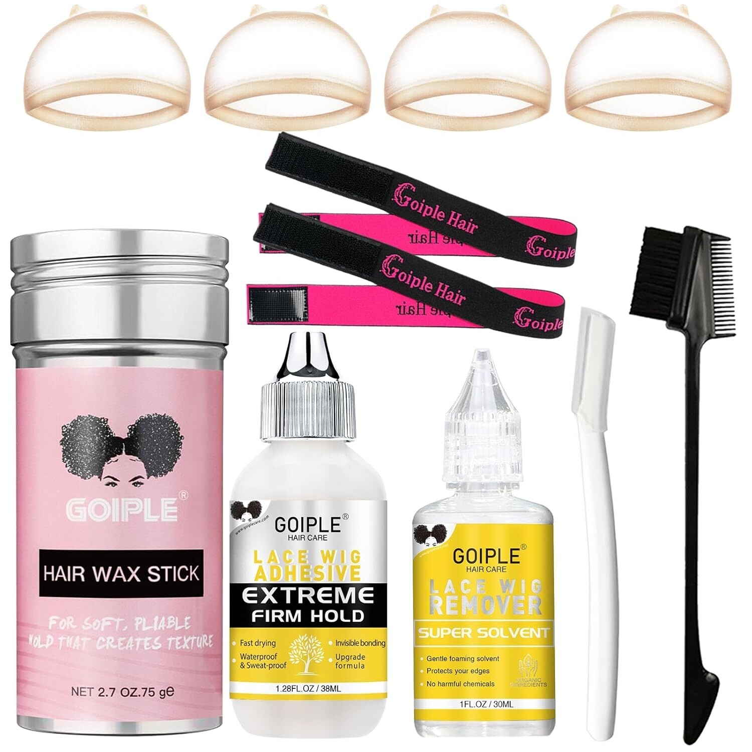 Lace Wig Glue Kit for Wigs Strong Hold Hair Systems Invisible Bonding 11Pcs New