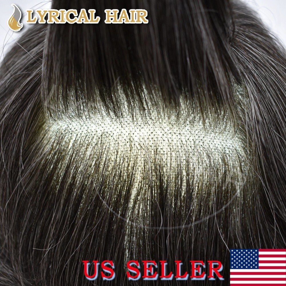 Lyrical Hair Mens Toupee French Lace&Thin Skin PU Human Hair System Hairpiece