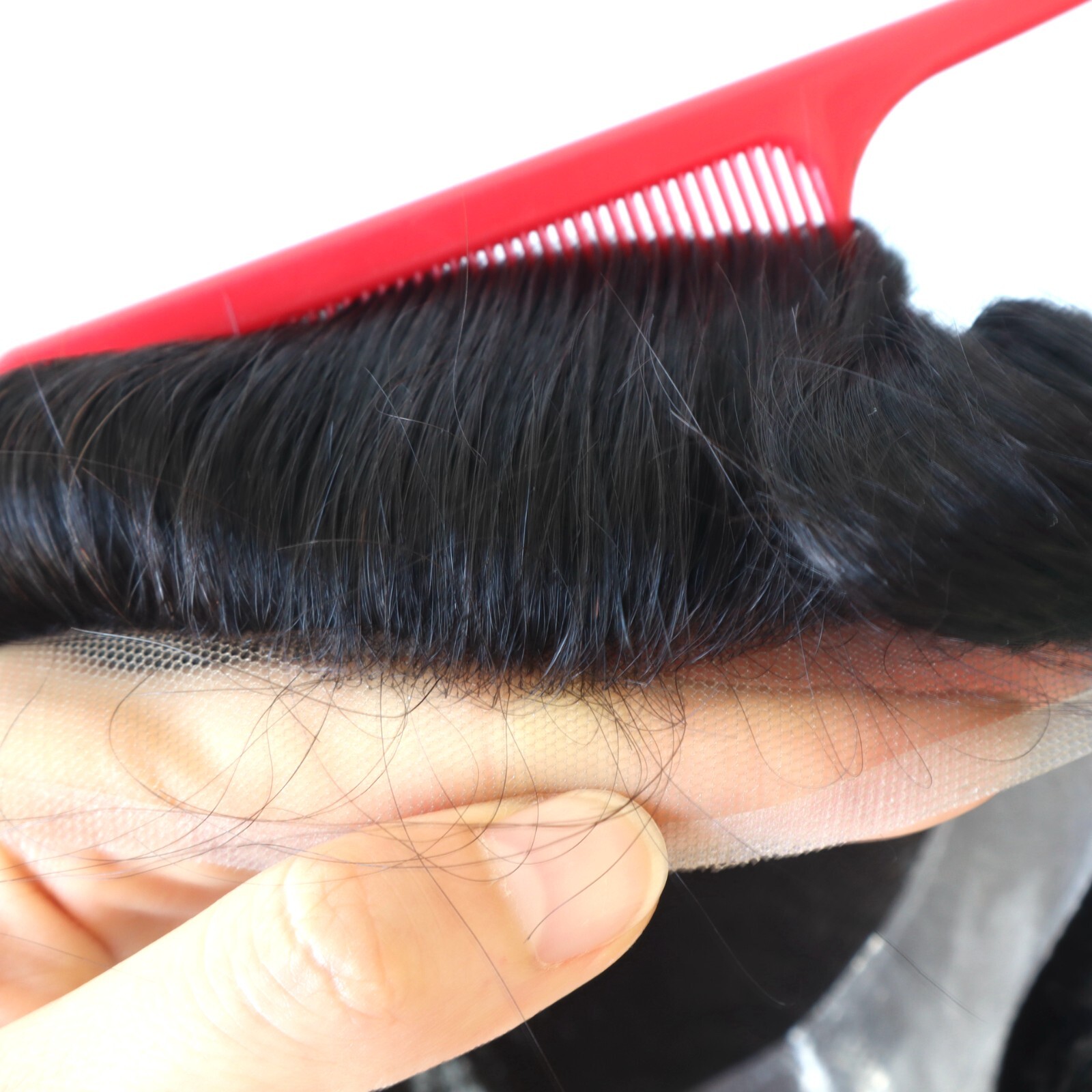 Mens Toupee Human Hair Replacement System French Lace Front Hairpieces 8X10 #2