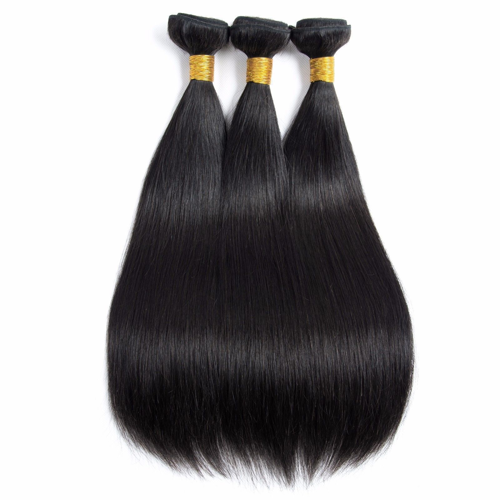Brazilian Straight off Black #1B 100 Human Hair 1 bundle and 3 bundles deal